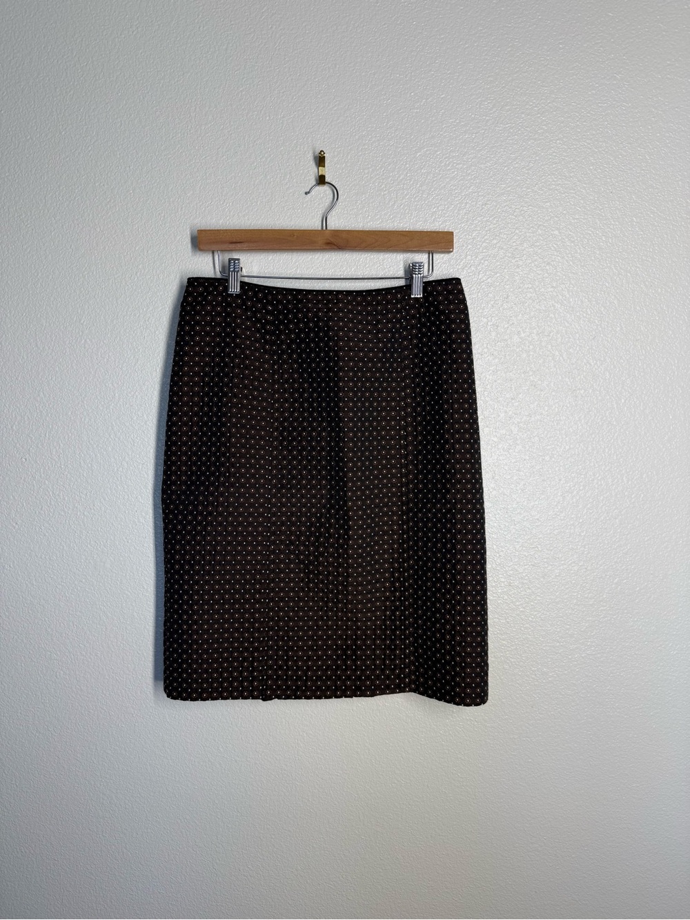 Nanette Lepore Black Pencil Skirt with White Dot Pattern